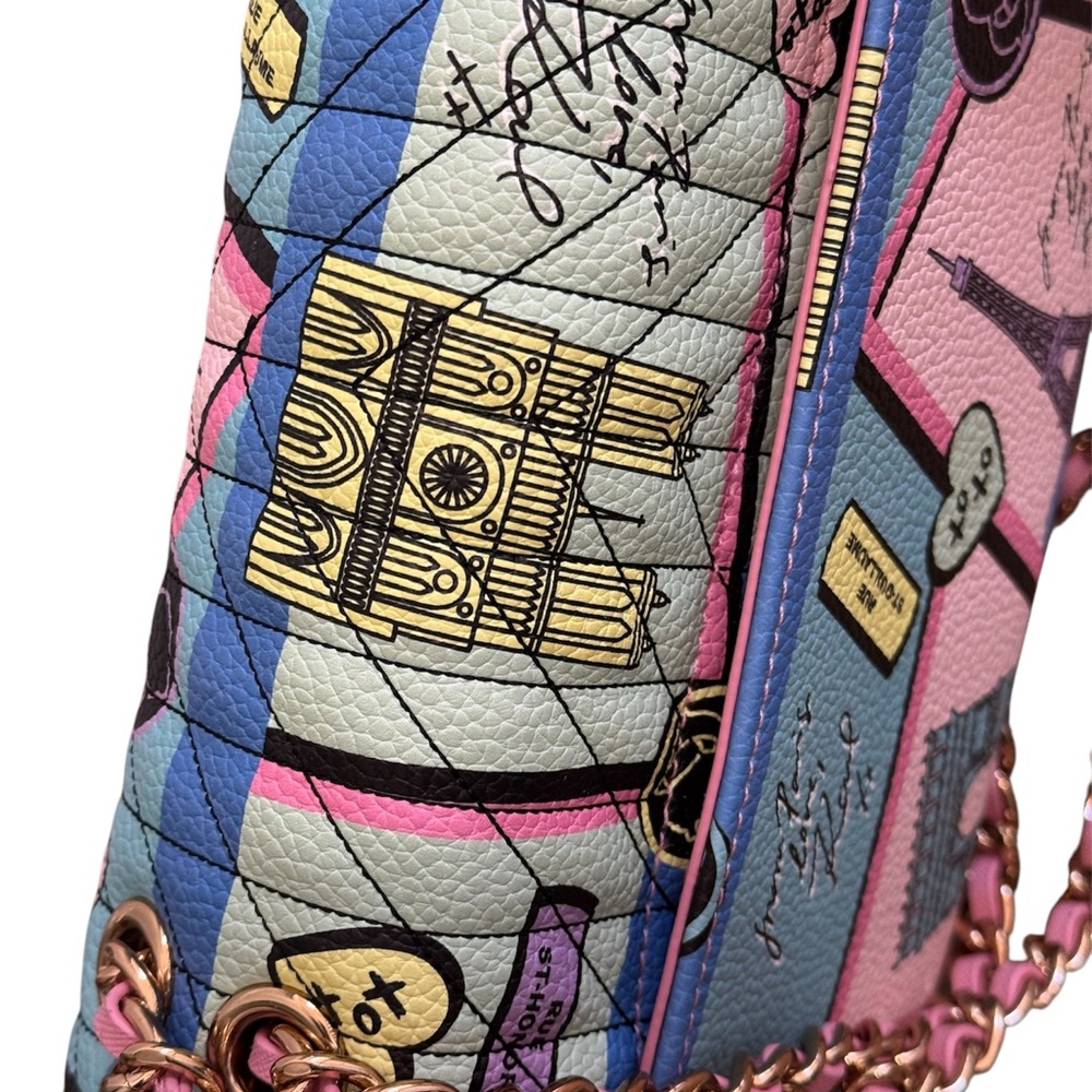 Karl Lagerfeld Pastel Multi-Color Quilted Shoulder Bag with Gold Chain - Picture 6 of 6